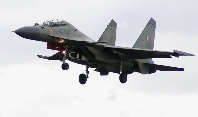 Test firing of the BrahMos-A missile from Indian Air Force’s Su-30 MKI fighter aircraft in May 2019. (Press Information Bureau)