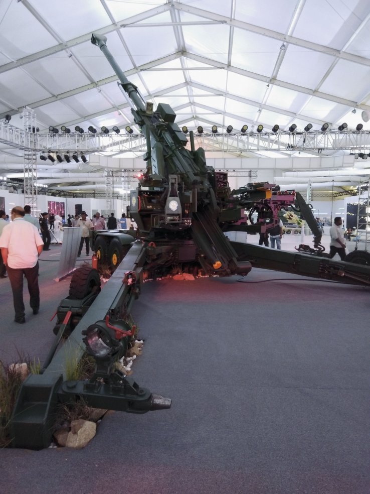 India’s locally built 155 mm/52 calibre ATAGS was displayed at the 11-14 April Defexpo 2018 exhibition in Chennai. The IA is expected to soon complete user trails, thus paving the way for series production of the weapon. (IHS Markit/Guruprasad Gangaramaiah)