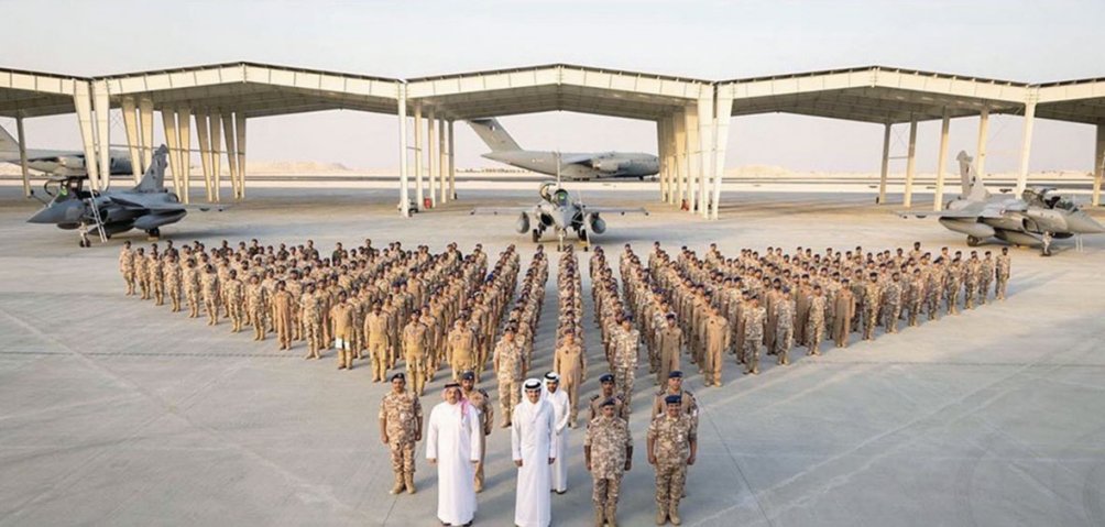 The first five of 36 aircraft ordered for the QEAF were received by the Emir of Qatar, Sheikh Tamim bin Hamad Al Thani, during a ceremony at the newly completed Dukhan Airbase on 5 June. (Qatari MoD)