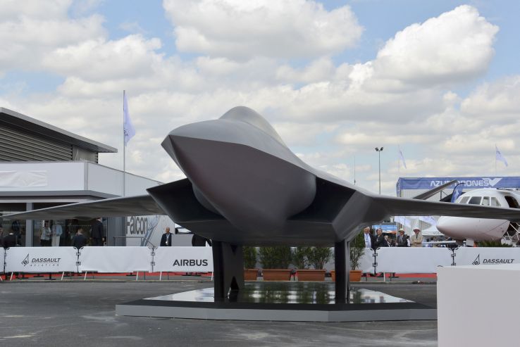 A full-scale mock-up of the New Generation  Fighter concept was showcased by Dassault on the opening day of the Paris Air Show. (IHS Markit/Gareth Jennings)