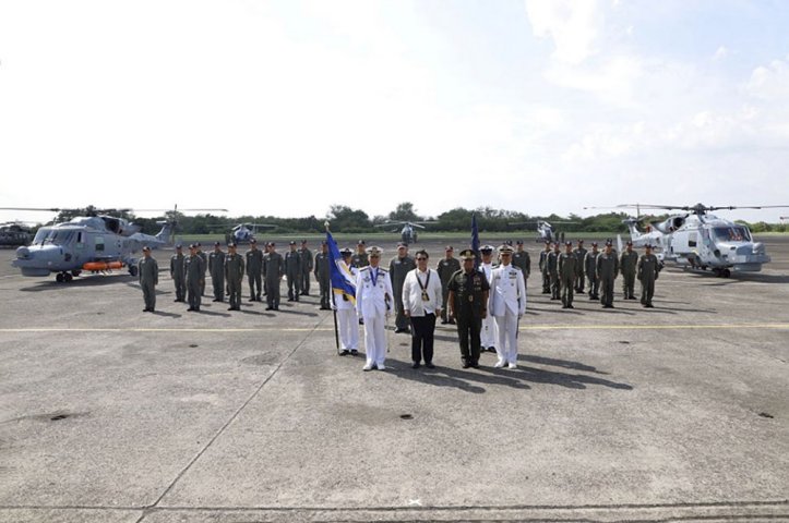 The PN commissioned two Leonardo AW159 Lynx Wildcat helicopters (seen here) and four KAAVs in a ceremony held on 17 June at the Naval Base Heracleo Alano in Cavite City. (Philippine Navy )