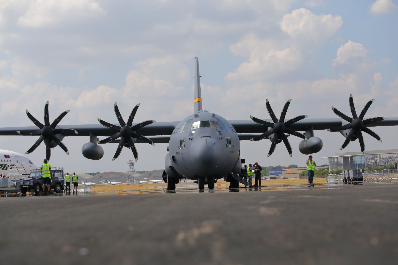 Collins Aerospace’s NP2000 propeller upgrades on a US Air National Guard C-130H aircraft. (Collins Aerospace)