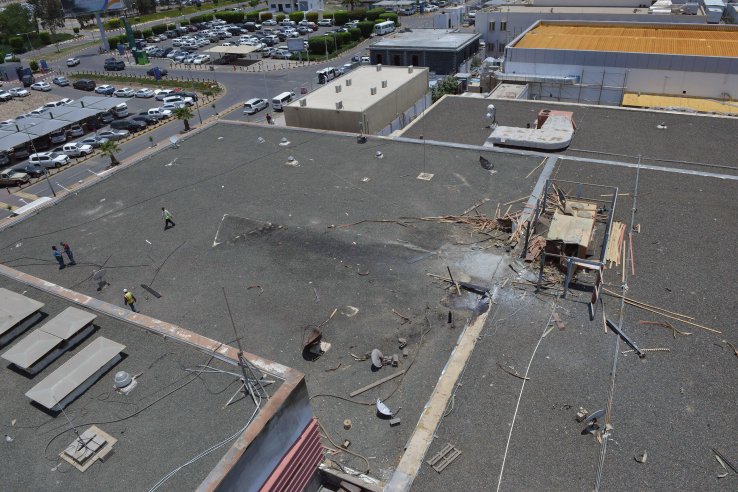 The damage caused to Abha airport in Saudi Arabia in a cross-border missile attack by Ansar Allah on 12 June. (Fayez Nureldine/AFP/Getty Images)