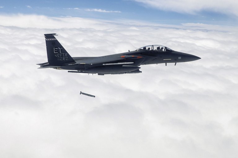 Raytheon completed development and integration of the StormBreaker smart weapon on the F-15E Strike Eagle in April 2018. (US Air Force)