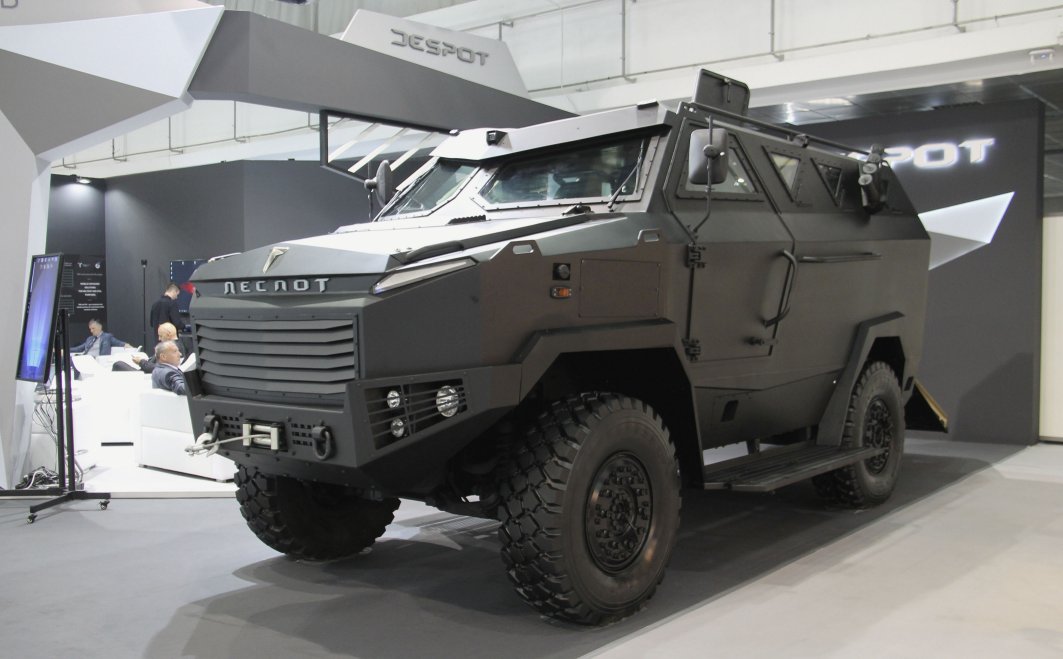 The TRB Despot 4×4 APC has a crew of three and can carry six dismounts. (Christopher F Foss)