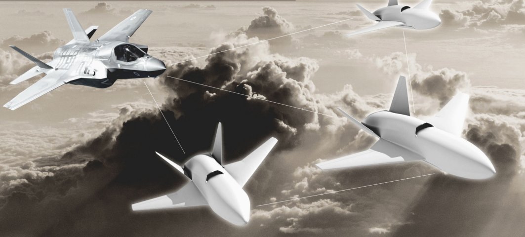 ‘Loyal wingmen’ of swarming unmanned aircraft are increasingly being seen as a viable option for defeating enemy air-defence systems, and the UK is looking to field such a concept operationally through Project ‘Mosquito’ being undertaken as part of its wider LANCA programme. (Crown Copyright)