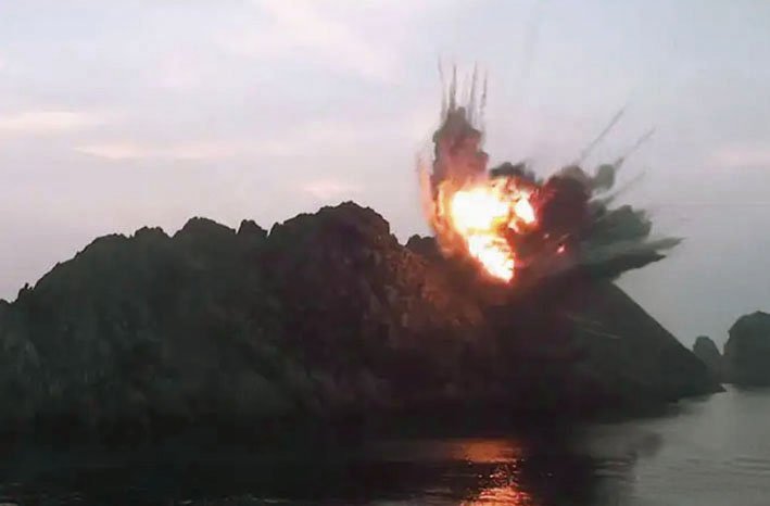 Pyongyang's KCNA said that the missiles launched on 6 August targeted an islet in the East Sea (Sea of Japan). (KCNA)