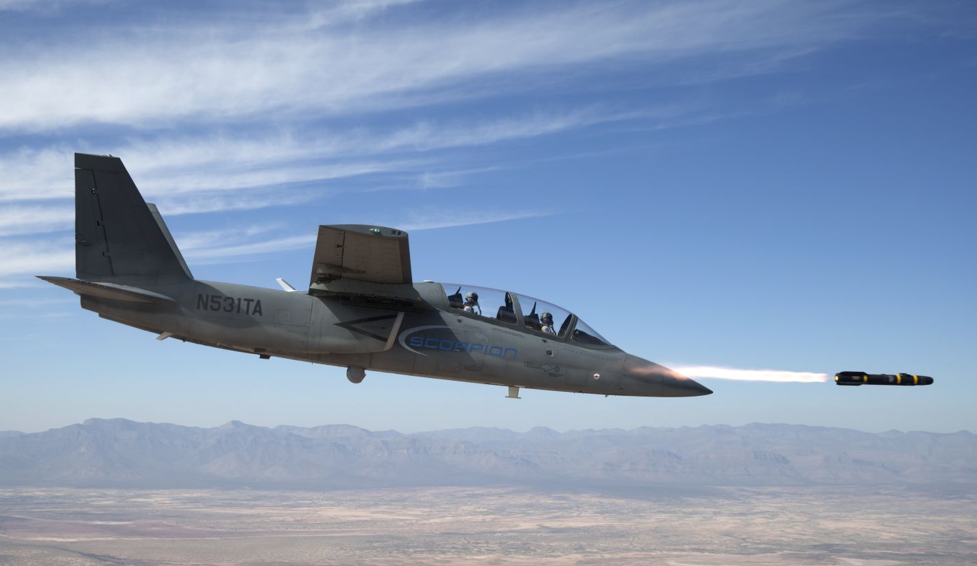 Textron Aviation Defense has demonstrated its Synturian control and collaboration technology with its Scorpion ISR aircraft. (Textron)