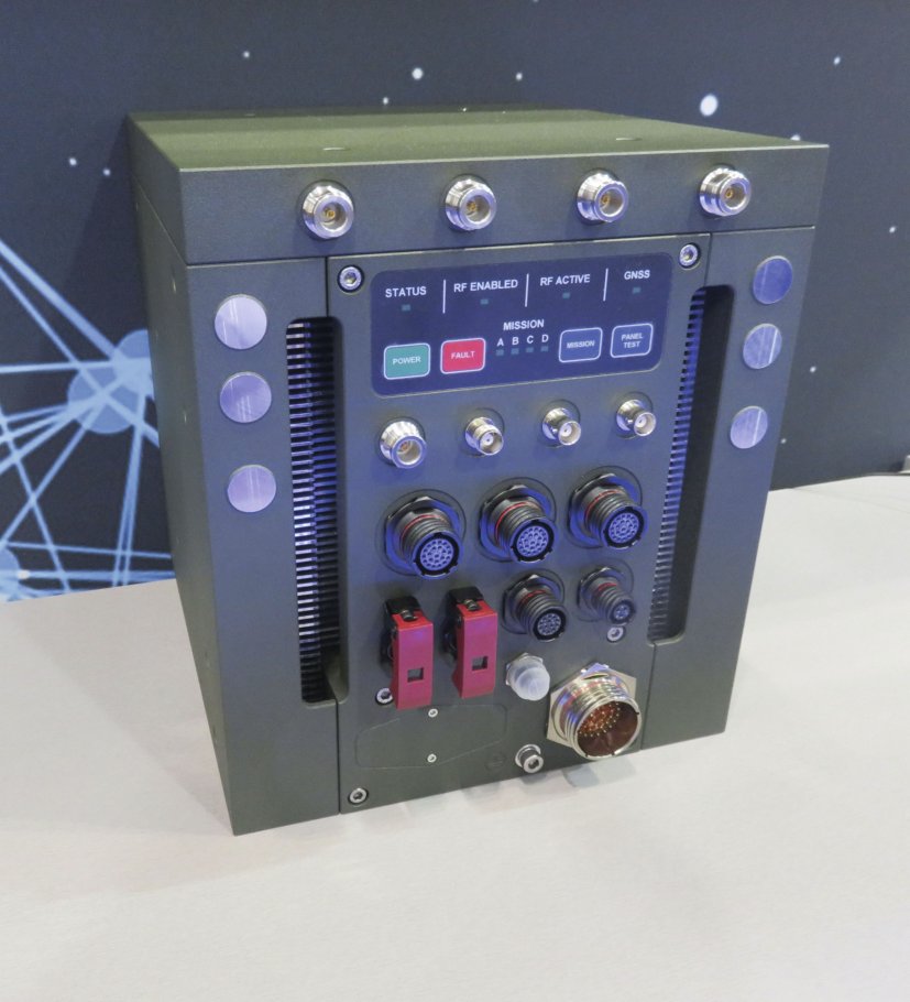 L3Harris TRL Technology’s CORVUS Configurable CEMA System (CCS) as displayed at DSEI 2019. (Giles Ebbutt)