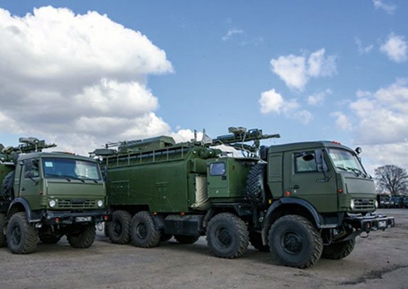 The Palantin EW system during a rehearsal for the 9 May 2018 Victory Day parade in Voronezh. (Russian MoD)