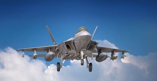 An artist impression of the KF-X fighter aircraft. DAPA announced on 26 September that the critical design phase of the aircraft has been completed.