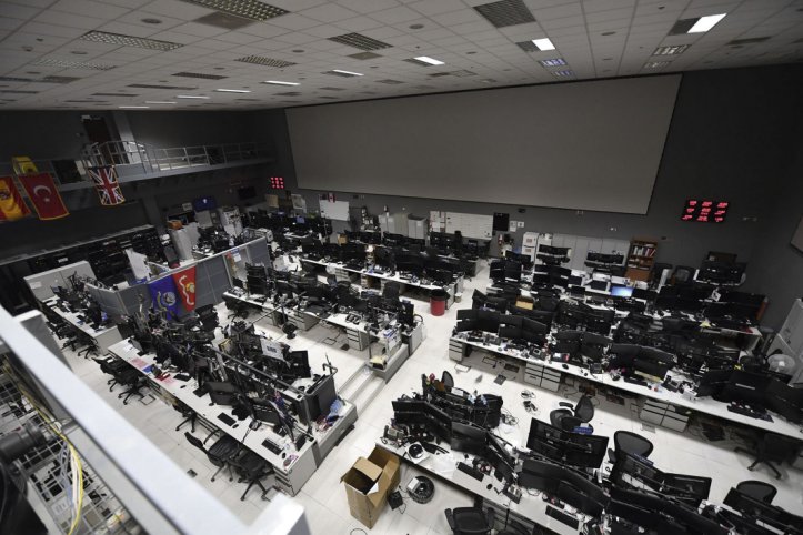 The CAOC at Al-Udeid Air Base is seen empty on 28 September when its functions were temporarily taken over by personnel at Shaw Air Force Base in South Carolina. (US Air Force/Senior Airman Sean Campbell)