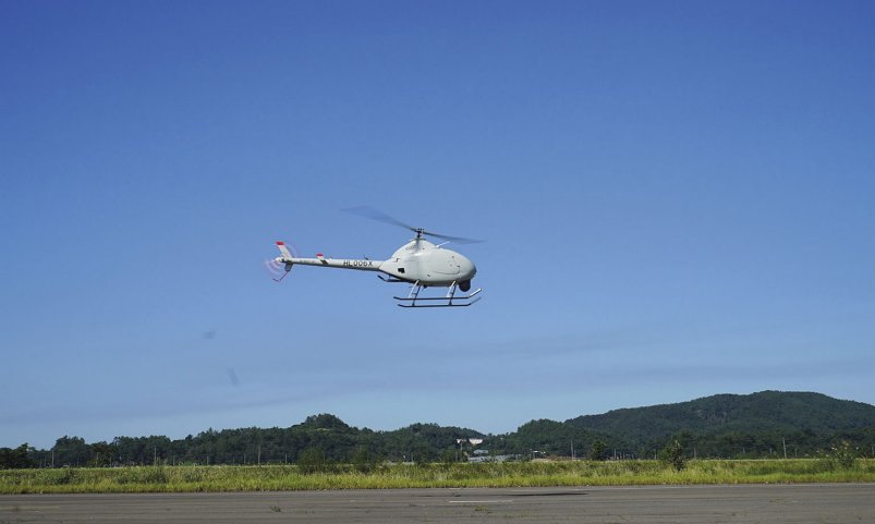 KAI’s Night Intruder 600 VT VTOL UAV performed its first flight at the Goheung Aerospace Center in South Jeolla province. (KAI)