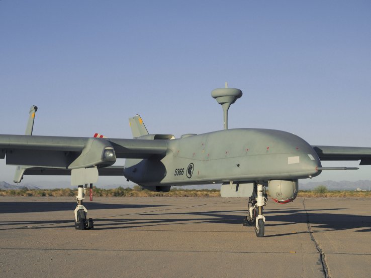 Singapore’s primary long-endurance UAV is the IAI Heron 1, which was declared fully operational in March 2017. An example is seen at an earlier ‘Forging Sabre’ exercise in Arizona, US, without the belly pod seen at the latest iteration of the biennial event. (IHS Markit/Kelvin Wong)