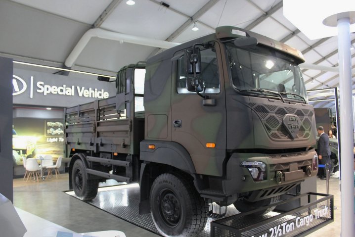 Kia Motors displayed its new 2.5 tonne, 4×4 cargo truck at the ADEX 2019 exhibition. (IHS Markit/Sunil Nair )