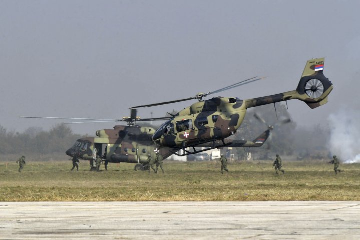 The SAF showed its military capabilities during 'Sloboda 2019', held on 19 October at Batajnica Air Base, including its Mi-17V-5 and H145M helicopters. (Serbian MoD)