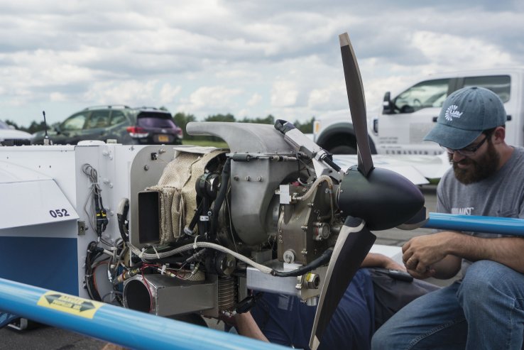 UAV Turbines’ Monarch 5 engine inside a NavMar Applied Sciences Corporation TigerShark airframe. (UAV Turbines)