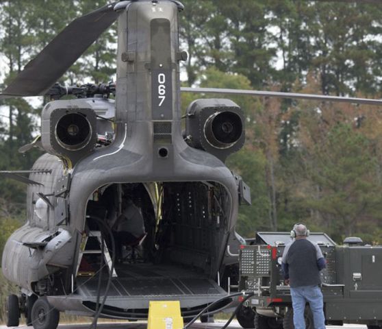 The NCH-47D testbed equipped with more powerful GE engines normally fitted to the CH-53K King Stallion. (US Army)