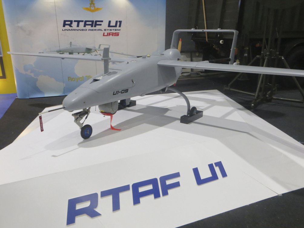 The Royal Thai Air Force (RTAF) commissioned 14 RTAF U1 unmanned aerial vehicles (pictured), developed and produced by Thai firm RV Connex, in mid-November. (Jon Grevatt/IHS Markit)