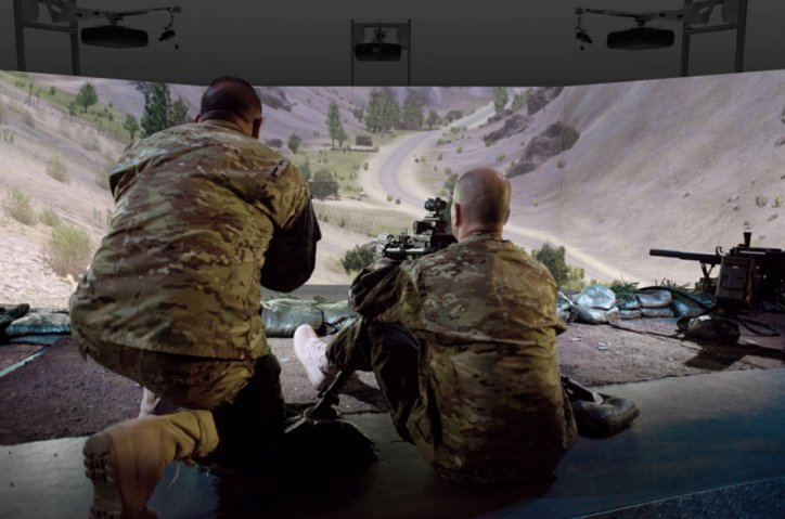 An M2 machine gun being used in the FATS 180MIL in the immersive 3D configuration. (Meggitt Training Systems )