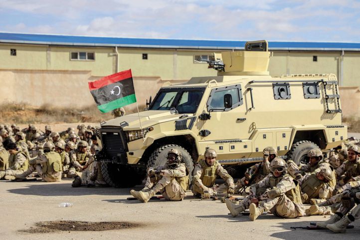 106th Brigade soldiers relax next to what appears to be a TAG Terrier LT-79. (106th Brigade, Libyan National Army)