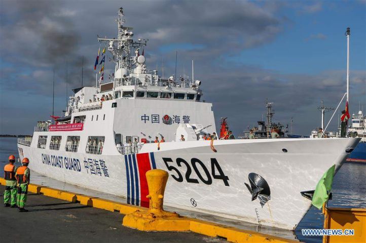 A CCG Type 718B patrol ship was welcomed in Philippines with a ceremony on 14 January, marking the start of the first ever official visit by a CCG vessel to the Southeast Asian country. (Xinhua via news.cn)