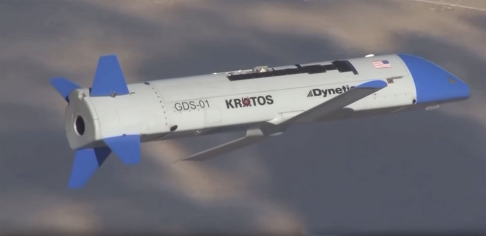 Screenshot of the X-61A Gremlins demonstrator making its maiden flight in November 2019. While the test was reported to be successful, the vehicle was lost when the parachute meant to recover it failed to deploy. (Dynetics, Inc.)