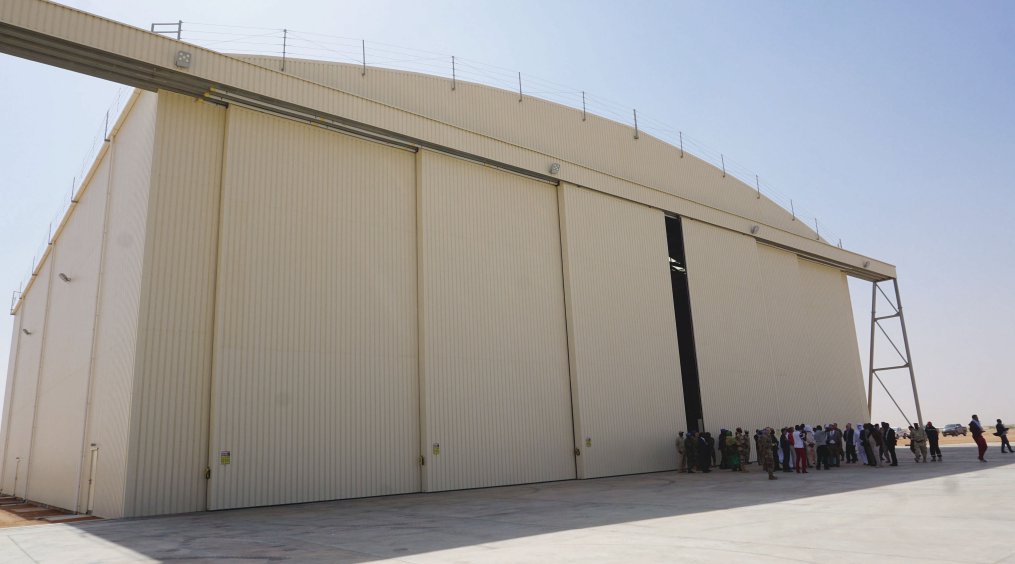 A new hangar for the two new C-130 transport aircraft that the Nigerien Air Force will receive was opened at Base Aérienne 201 on 22 January. (US Embassy Niamey)