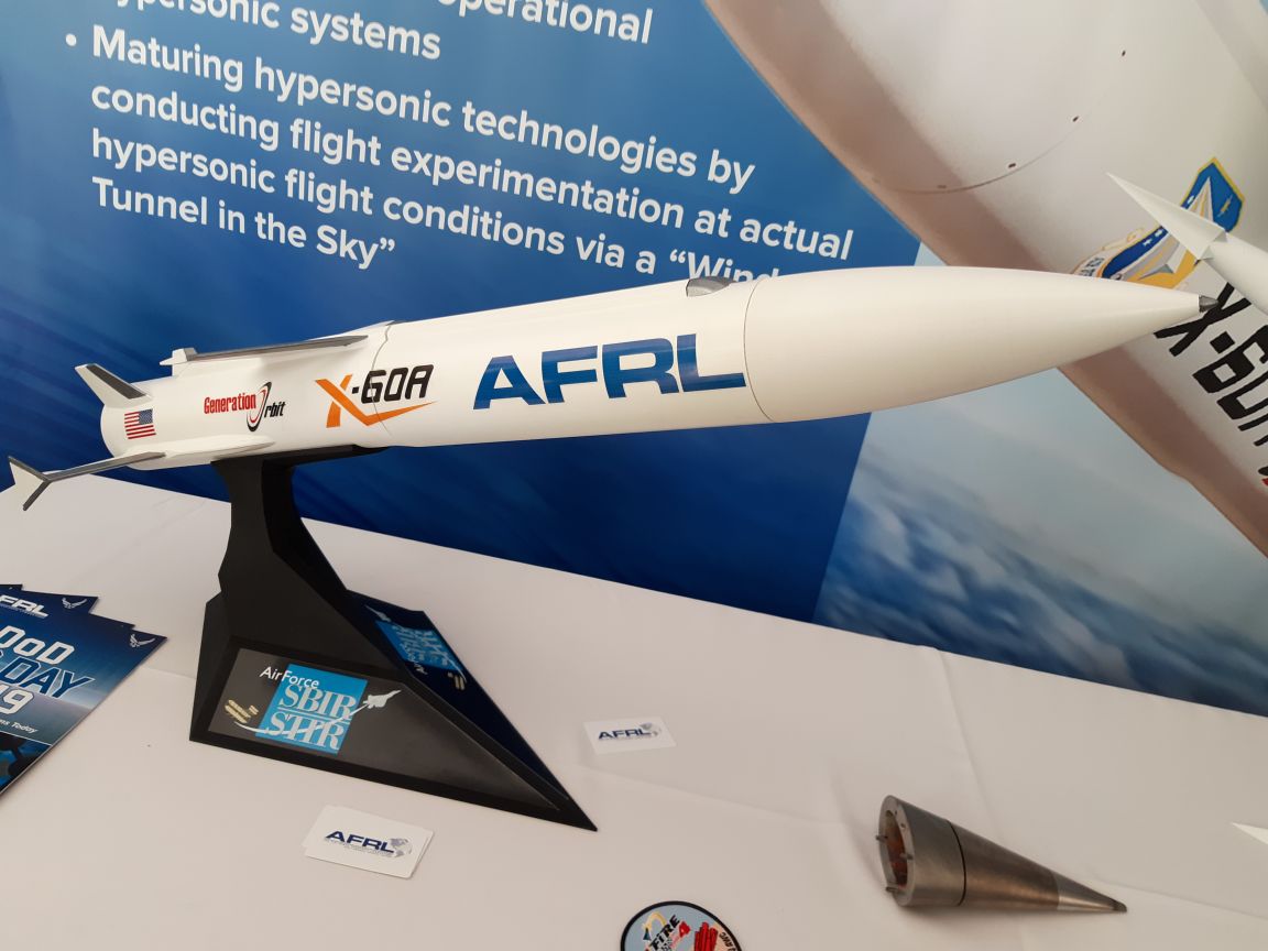 The Air Force Research Laboratory (AFRL) hopes to have two X-60A hypersonic flight research vehicle flights in 2020. (Jane’s/Pat Host)