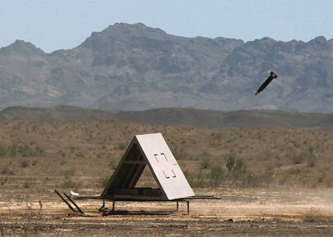 Raytheon disclosed on 5 February 2020 that it had conducted live firing tests of its Excalibur S projectile against moving targets for the US Navy at Yuma Proving Ground in Arizona in April 2019. (Raytheon)