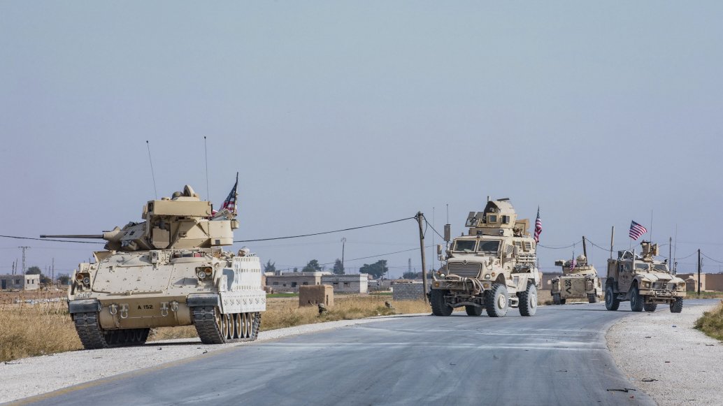 A Bradley from the 30th Armored Brigade Combat Team is seen in Syria on 13 November 2019. (US Army Reserve )