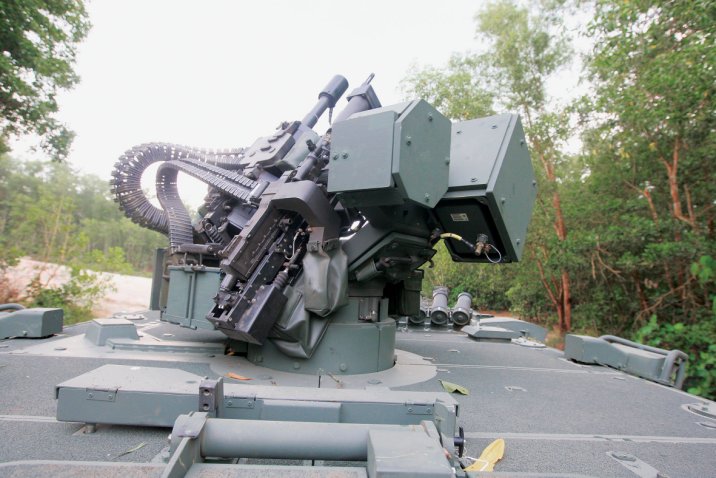 The EOS R-600 RWS is fitted to the Singapore Armed Forces’ Terrex 8x8 infantry carrier vehicle. (Singapore Armed Forces)