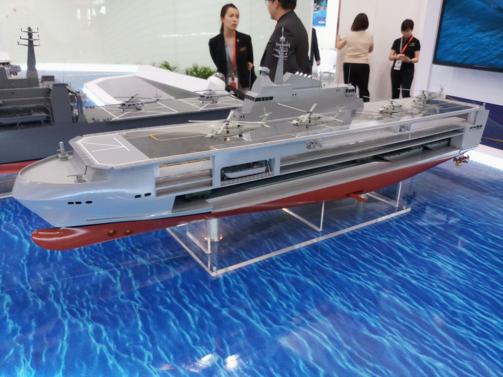 A model of the Endurance 160 on display at Singapore Airshow 2020. ST Engineering Marine has developed a 170 m variant of the product in response to a potential contest overseas.  (Janes/Ridzwan Rahmat)