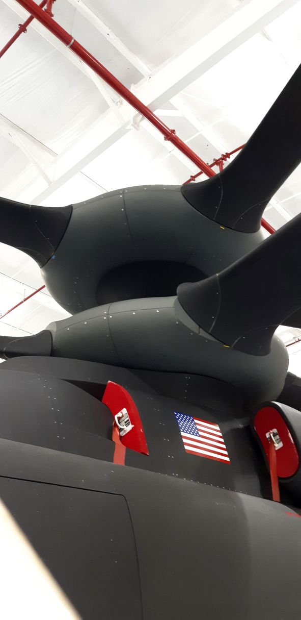 A closeup of the Sikorsky-Boeing SB>1 Defiant's coaxial rotors at the Sikorsky flight facility in West Palm Beach, Florida, on 19 February 2020. (Janes/Pat Host)