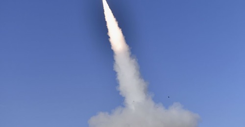 A Tamir missile is seen being fired from an Iron Dome launcher during the recent tests. The US Army has said that it has various concerns with fielding the system or parts of the system.