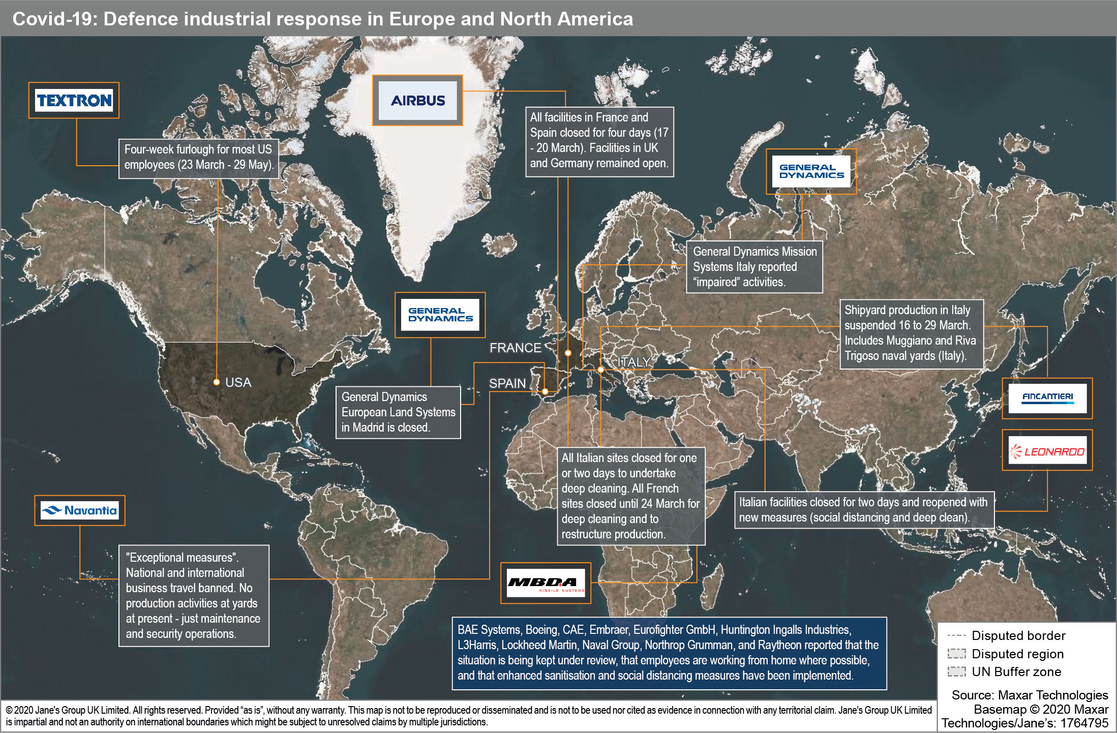 Defence industrial response in Europe and North America to Covid-19. (Jane’s)