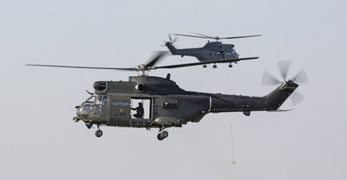 Military helicopters, such as the Puma HC2 pictured, will operate out of two newly established hubs to support the UK government's efforts to combat the coronavirus.