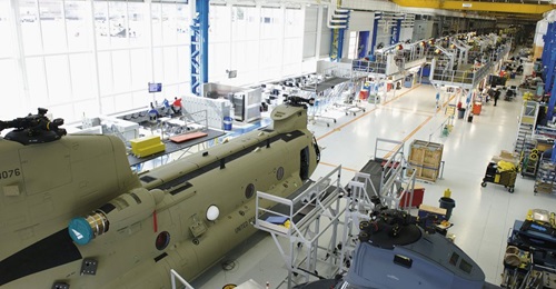 The Chinook (pictured), Osprey and Grey Wolf lines in Philadelphia have been closed for two weeks as Boeing implements coronavirus mitigation plans.