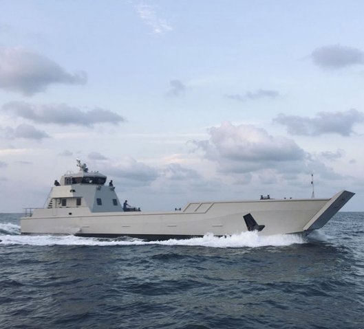 The Indonesian Navy’s 33 m LCU, seen here during its sea trials. (PT Tesco Indomaritim)