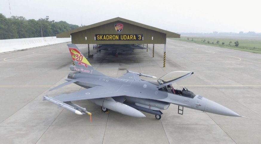 The first TNI-AU F-16 A/B airframe that underwent under the Falcon STAR (Structural Augmentation Roadmap) and enhanced mid-life upgrade programme. (TNI-AU)