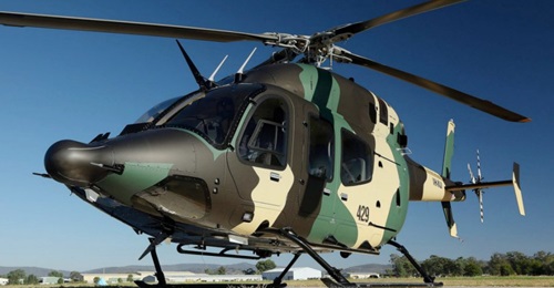 Seen in Australian Defence Force colours, the Bell 429 Global Ranger is being offered by Babcock for the country's Land 2097 Phase 4 requirement for up to 16 air-transportable light helicopters for special forces work.