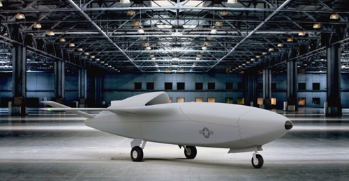 An illustrative concept for the Skyborg UAV released by the US Air Force. The service envisions using the vessel to prove out hardened artificial intelligence that could assist pilots in combat.