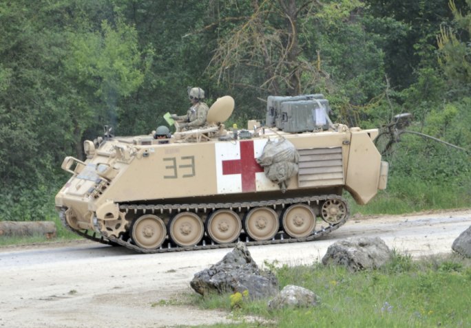 The US Army has based its RCV surrogates on the M113 armoured personnel carrier chassis. The service is set to begin a RCV soldier operational experiment at Fort Carson, Colorado, in July.  (Janes/Patrick Allen)