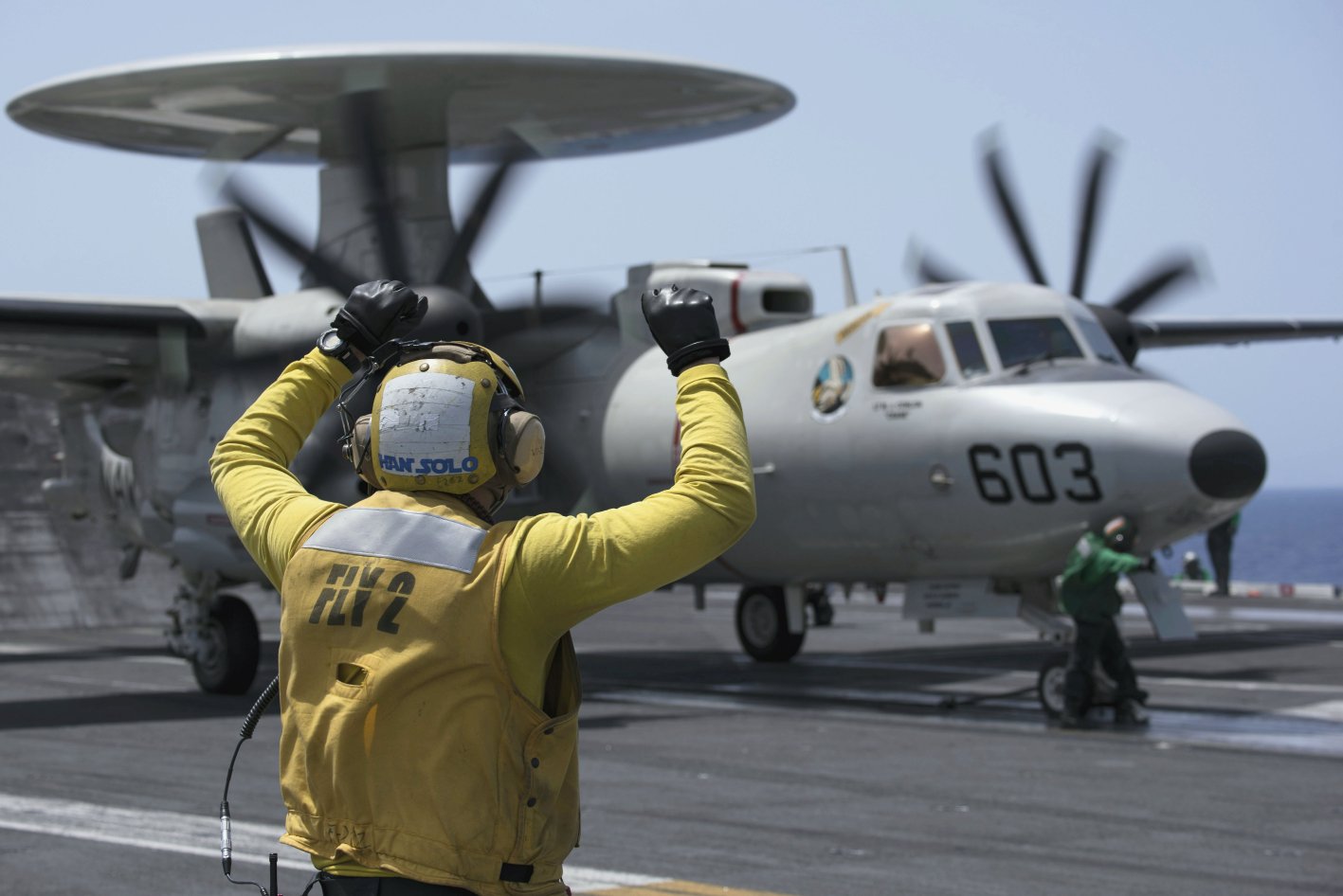 Seen here in US Navy service, the E-2D Advanced Hawkeye is set to join the French Navy also as a replacement for that service’s E-2C platforms. (US Navy)