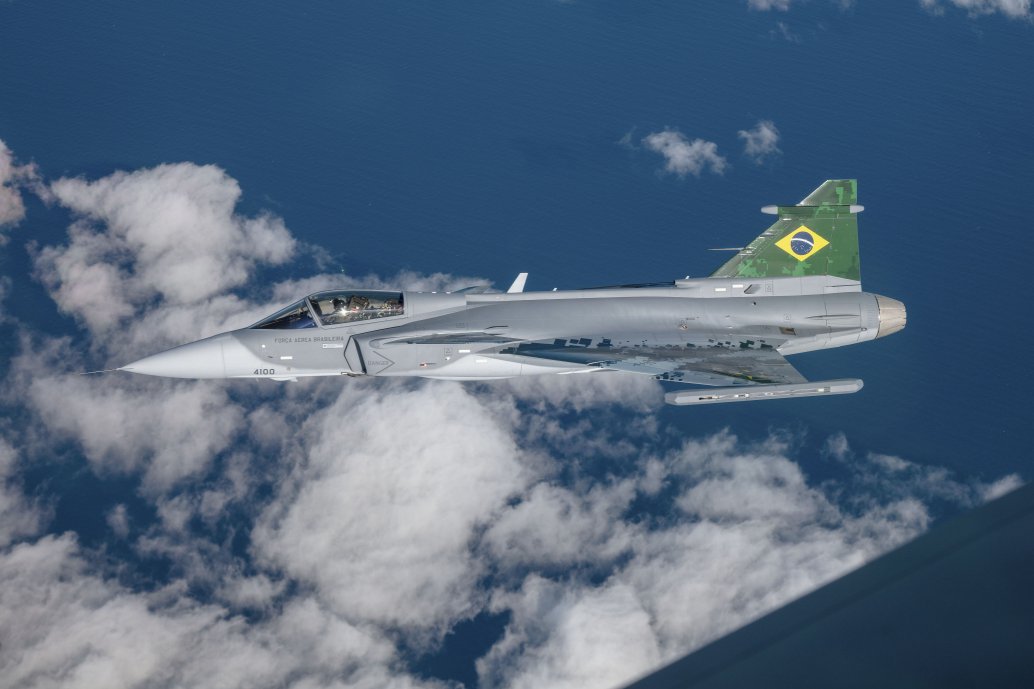 Brazil has ordered 28 Gripen Es and eight twin-seat Gripen Fs to be delivered between 2019 and 2024. (Saab)