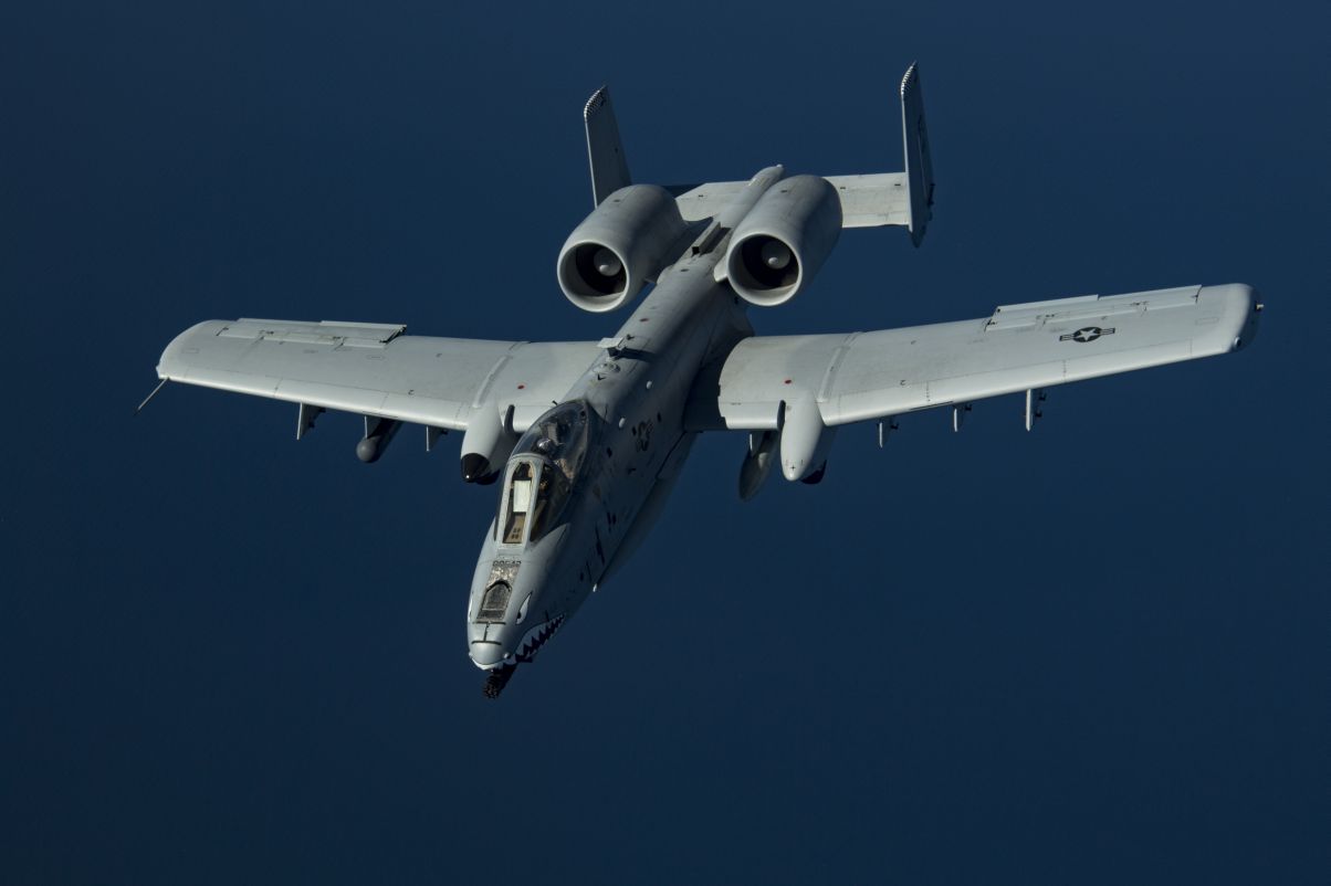 An A-10C flies above the US Central Command area of responsibility on 17 January. The USAF is adding the platform to its ERCM effort that uses AI and machine learning to better understand part failure rates. (US Air Force)