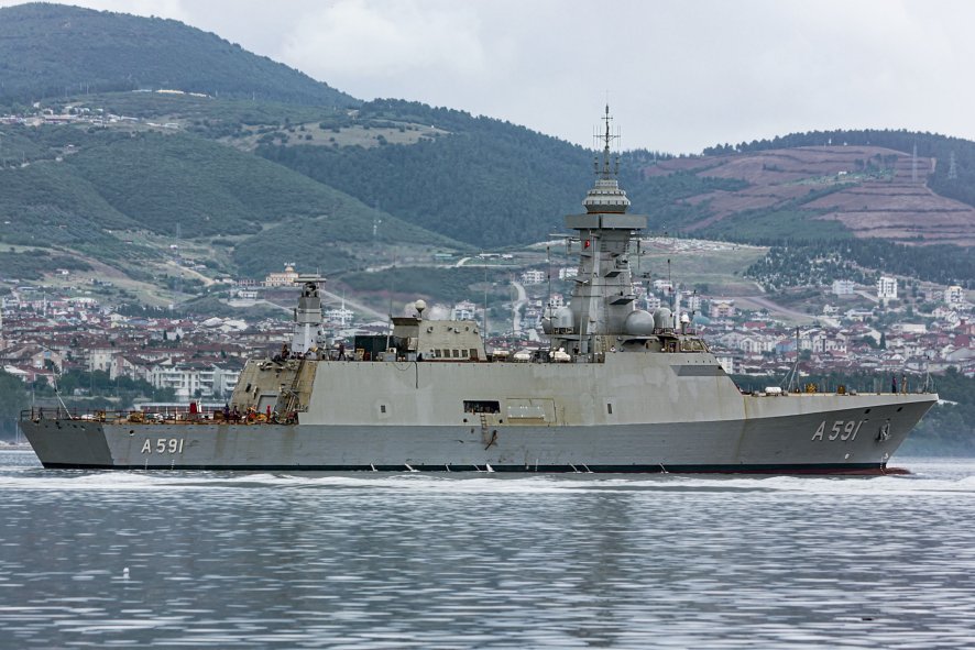 
        The future TGC 
        Ufuk
        , Turkey’s new intelligence-gathering ship, is pictured sailing in the Gulf of Izmit on 18 July. The vessel is currently undergoing sea acceptance tests.
       (Oğuz Eroğuz)