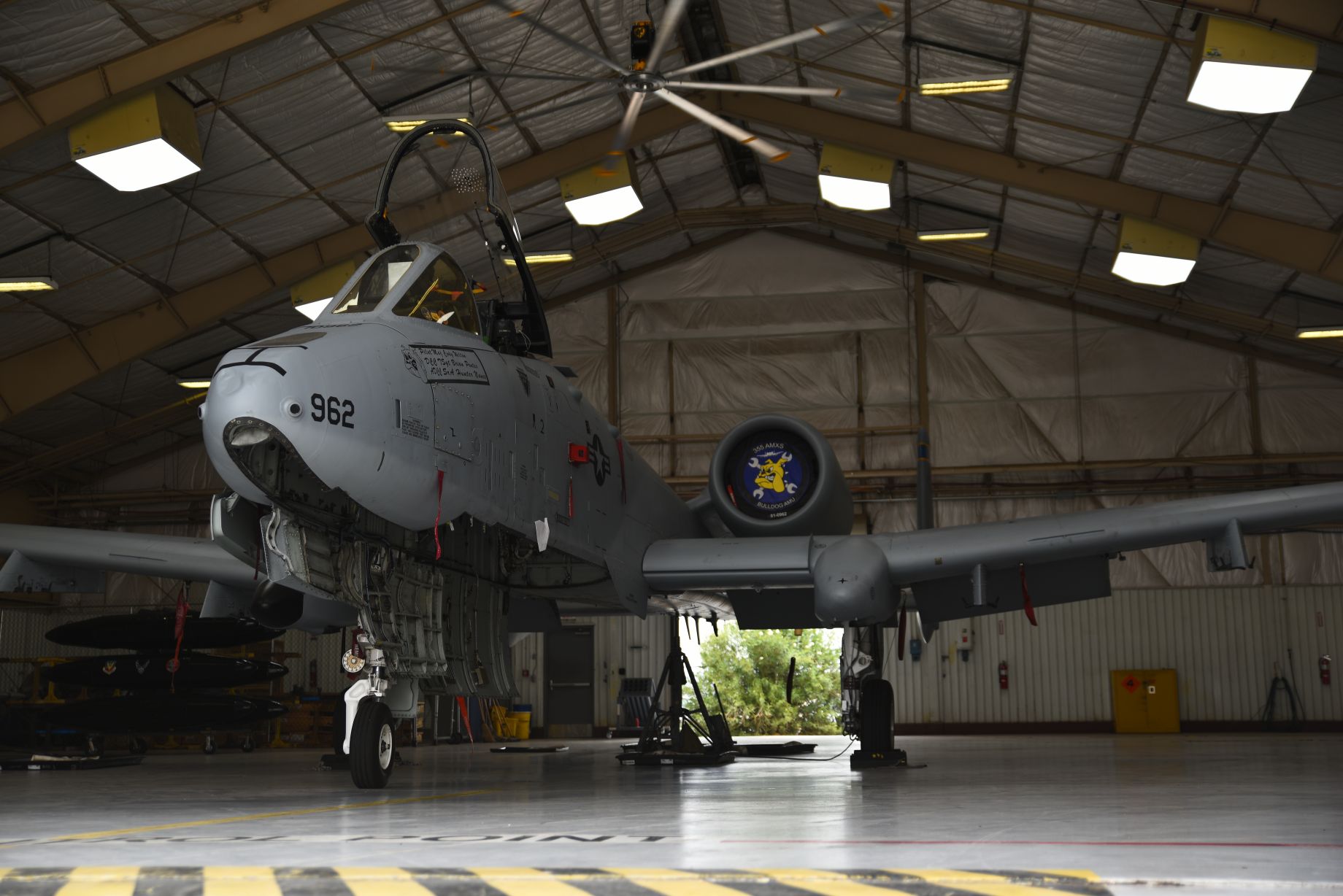 An A-10 sits in a hangar at Davis-Monthan Air Force Base in Arizona on 26 August 2020. An expert believes the US Air Force could again try to retire the A-10 as the service’s chief of staff is predicting platform cuts in upcoming years.  (US Air Force)