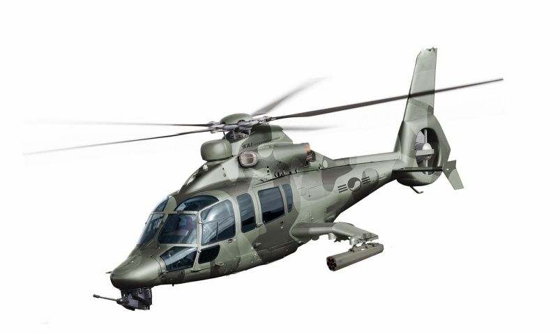 Airbus Helicopters and Korea Aerospace Industries are planning to collaborate on the production in South Korea of the H155 helicopter, which forms the base design of South Korea’s Light Attack Helicopter (pictured). (Airbus Helicopters)