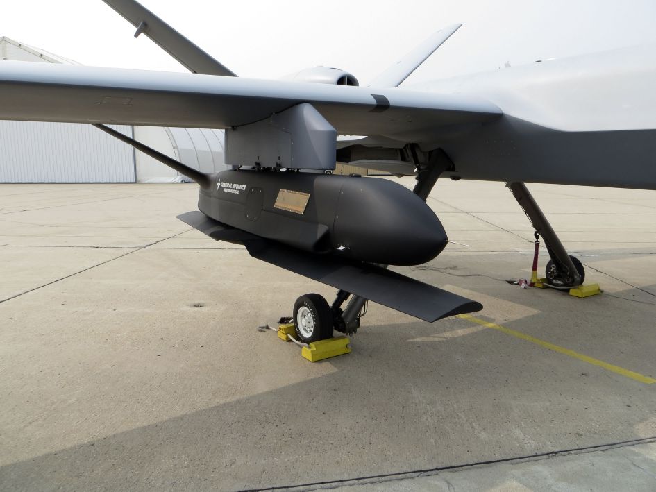 General Atomics Aeronautical Systems Inc’s Sparrowhawk sUAS. The company performed two flight demonstrations with the aircraft, demonstrating its onboard payload and autonomy systems. (GA-ASI)